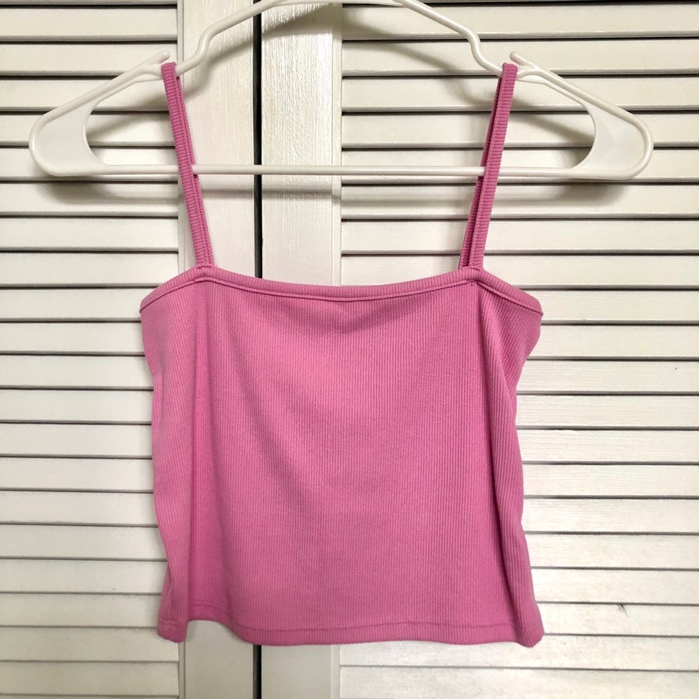 pink square neck top